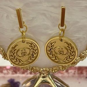 Authentic vintage signed Gucci button earrings
